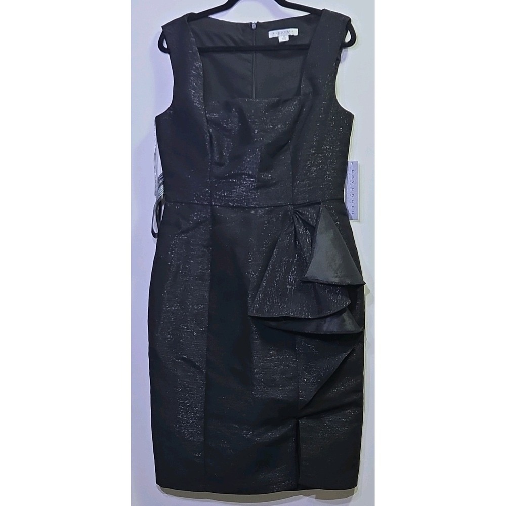 Kay Unger New York Lola Metallic Twill Midi Dress Size 12